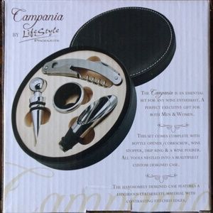 🛍️Campania Wine Accessory Set by Lifestyle Products~NWT